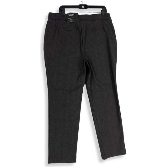 NWT Vera Wang Simply Vera Womens Black Twill Straight Leg Ankle Pants Size XL image number 2