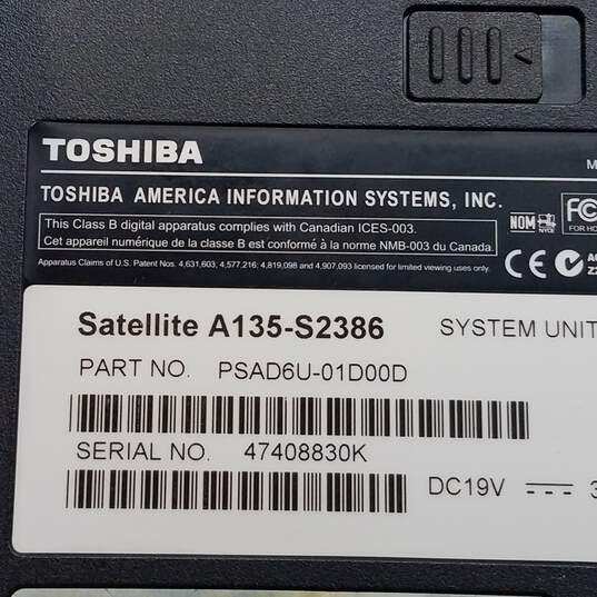 Toshiba Satellite A135-S2386 15.4-inch (No HDD) image number 7