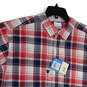 NWT Mens Multicolor Plaid Collared Short Sleeve Button-Up Shirt Size XL image number 3