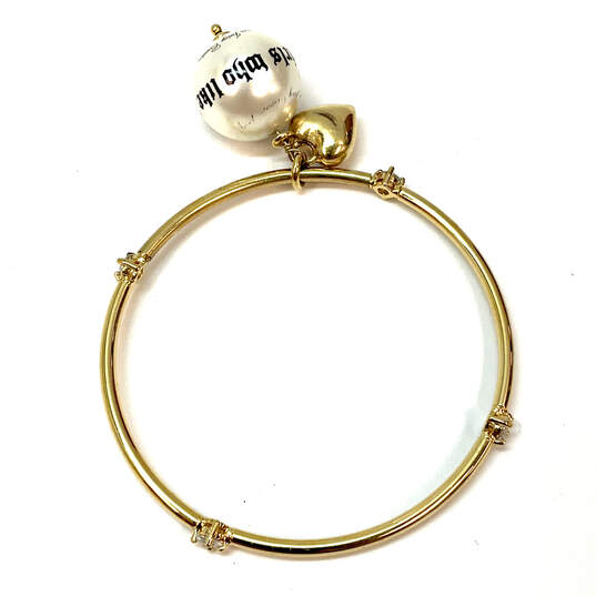 Designer Juicy Couture Gold-Tone Heart Charm Classic Bangle Bracelet w/ Box image number 4