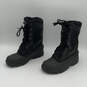 Mens Black Leather Duck Toe Mid-Calf Fashionable Lace-Up Snow Boots Size 9 image number 1