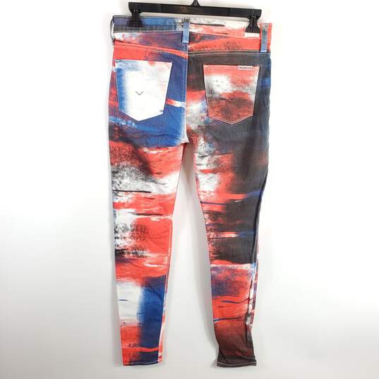 Hudson Women Red/Blue Skinny Jeans Sz 27 image number 2