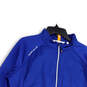Womens Blue Mock Neck Long Sleeve Pocket Full-Zip Fleece Jacket Size Large image number 3