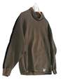 Mens Brown Long Sleeve Mock Neck Pullover Sweatshirt Size Medium image number 2