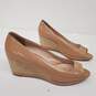Prada Patent Leather Nude Peep Toe Wedges Women's Size 9.5 image number 5