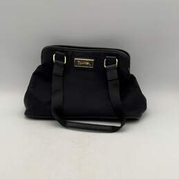 Calvin Klein Womens Black Double Handle Classic Zip Shoulder Handbag Purse