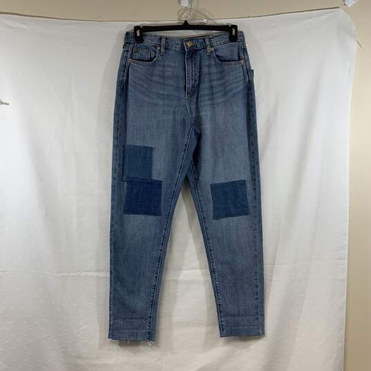Women's Light Wash Patched Boyfriend Jeans, Sz. 4 image number 2