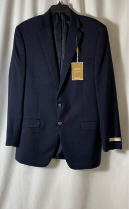 NWT Michael Kors Mens Navy Blue Notch Lapel Two-Button Sport Coat Size 42