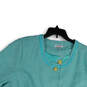 Womens Blue 3/4 Sleeve Front Pocket Regular Fit Jacket Button Front Jacket Size 28W image number 3