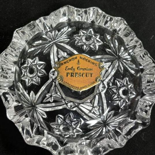 Set of 7 Anchor Hocking Early American Prescut Glass Ash Trays/Coasters image number 5
