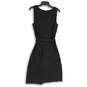 Talbots Womens Black Sleeveless Tie Waist Back Zip Knee Length A-Line Dress Sz 8 image number 2