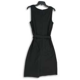 Talbots Womens Black Sleeveless Tie Waist Back Zip Knee Length A-Line Dress Sz 8 alternative image
