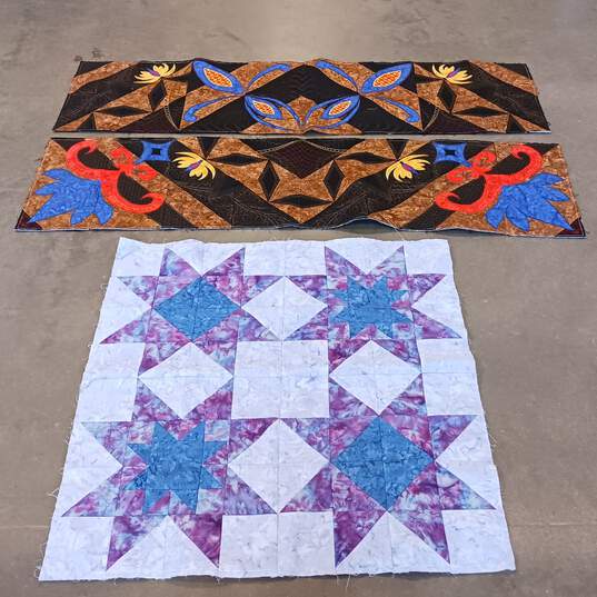 7 Assorted Pattern Quilt Pieces image number 2