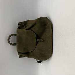Coach Womens Green Adjustable Strap Inner Zipper Pocket Logo Charm Backpack
