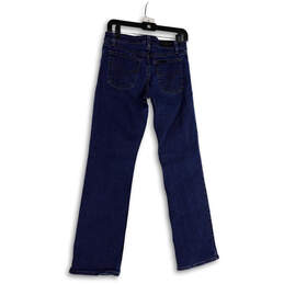 Womens Blue Denim Medium Wash Pockets Stretch Straight Leg Jeans Size 4 alternative image