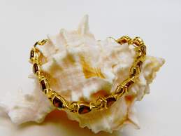 14K Yellow Gold & Garnet Bracelet 9.7g