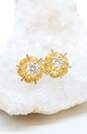 14k Yellow Gold 0.42CTTW Diamond Floral Stud Earrings 1.5g image number 2