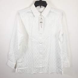 Foxcroft NYC Women White Button Up Shirt Sz 6 NWT