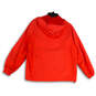 Womens Red Long Sleeve Pockets Drawstring Full-Zip Hoodie Size Small image number 2