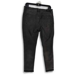 NWT Womens Black Denim Dark Wash Mid Rise Skinny Leg Jeans Size 8P alternative image