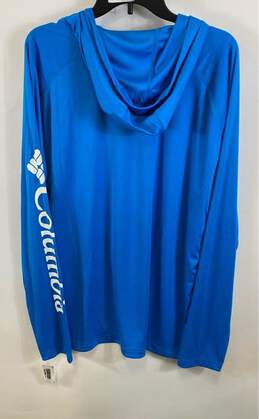 Columbia Mens Blue Polyester Long Sleeve Hooded Activewear Shirt Size X Large alternative image