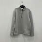 Mens Gray Long Sleeve Quilted Quarter Zip Activewear Jacket Size XL image number 1