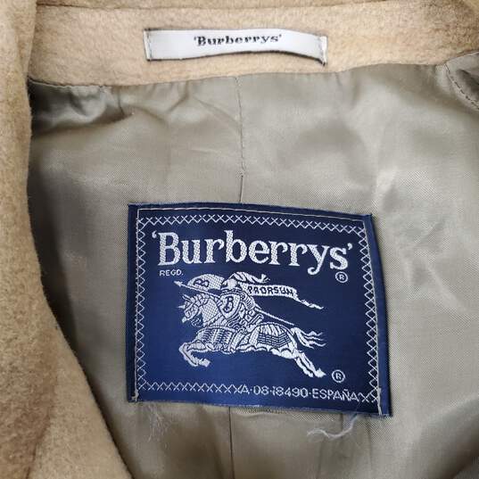 Vintage Burberrys' Espana Tan Camel Hair Tailored Single Breasted Belted Coat Men's Size M - AUTHENTICATED image number 4