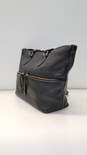 Dooney & Bourke Black Pebbled Leather Double Zip Pocket Tote Bag image number 7