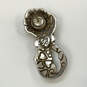 Designer Brighton Silver-Tone Flower Engraved Fashionable Stud Earrings image number 3
