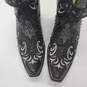 J.B. Dillon Reserve Black Leather Embroidered Buckle Western Boots Women's Size 9B image number 4