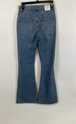 NWT Cotton On Womens Blue Original Dark Wash Distressed Denim Flared Jeans Sz 6 alternative image
