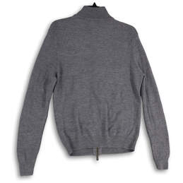 Mens Gray Knitted Long Sleeve Mock Neck Full-Zip Sweater Size Medium alternative image