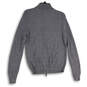 Mens Gray Knitted Long Sleeve Mock Neck Full-Zip Sweater Size Medium image number 2