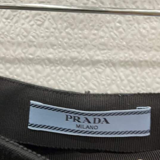 Prada Womens Black Flat Front Side Zip Knee Length Flare Skirt Size 42 w/ COA image number 4