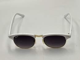 Womens White Gold Clubmaster Aluminum Flash Lens Gradient Square Sunglasses alternative image