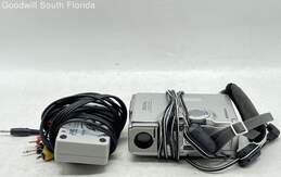 Powers On JVC Mini Camcorder With Charging Station Silver alternative image