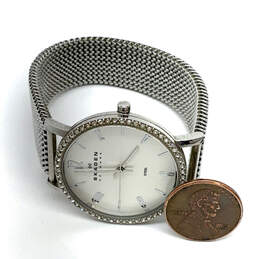 Designer Skagen Denmark Rhinestone Dial Stainless Steel Analog Wristwatch alternative image