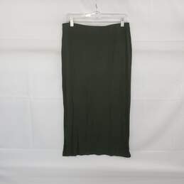 Elodie Dark Green Ribbed Knit Skirt WM Size L NWT