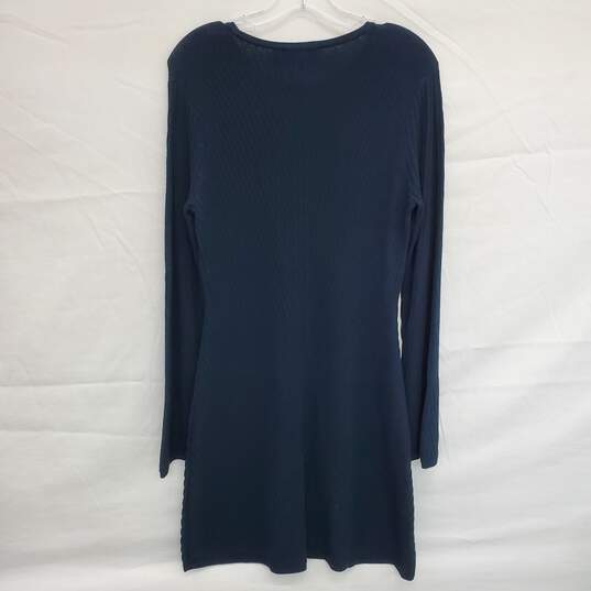 WOMEN'S THEORY 'ARDESIA' DARK MINERAL VISCOSE L/S DRESS NWT image number 2