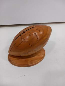 Carved Wooden Puzzle Football Figure