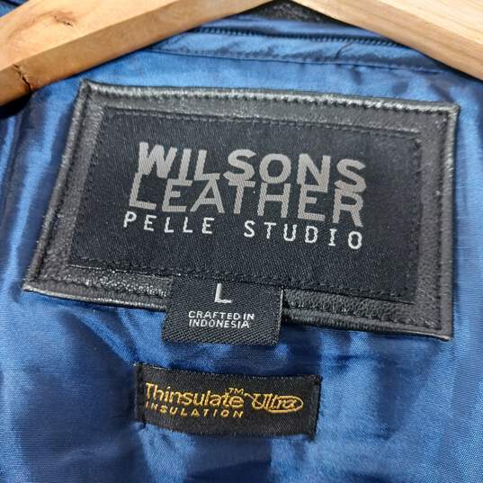 Wilsons Leather Pelle Studio Thinsulated Leather Jacket Size L image number 4