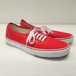 Vans Authentic Red Canvas Casual Shoes Men's Size 11