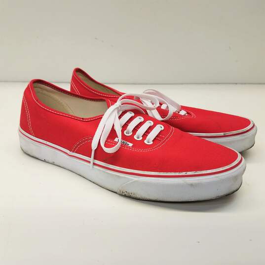 Vans Authentic Red Canvas Casual Shoes Men's Size 11 image number 1