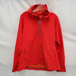 REI WM's Twisp Softshell Red Orange Hooded Windbreaker Size XL