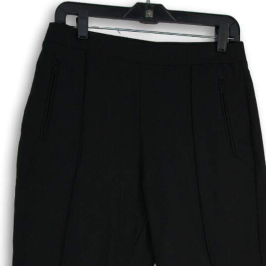 DKNY Womens Black Pleated Elastic Waist Zipper Pocket Pull-On Ankle Pants Size 8 image number 3
