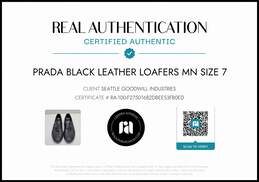 Prada Men's Black Leather Logo Plaque Loafers Size 7 alternative image