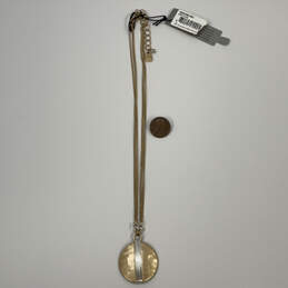 NWT Designer Robert Lee Morris Gold-Tone Two Layard Disc Pendant Necklace