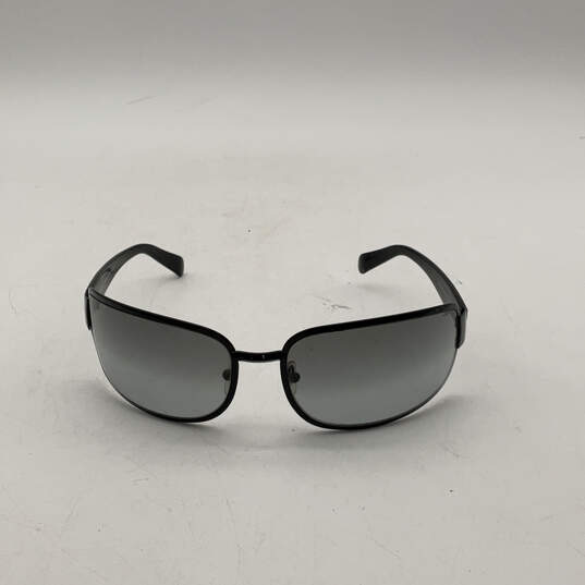 Womens 2046 Black Full Rim Gradient Lens Framed Rectangle Sunglasses image number 1