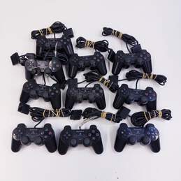 Sony PS2 controllers - Lot of 10, black >>FOR PARTS OR REPAIR<<