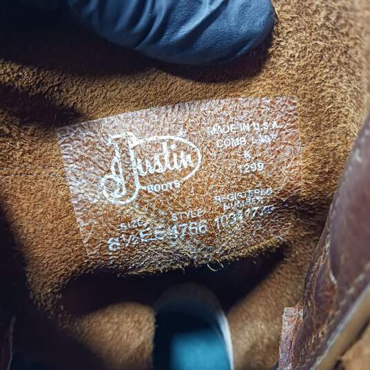 Justin Men's Tan Work Boots Size 8.5 image number 6